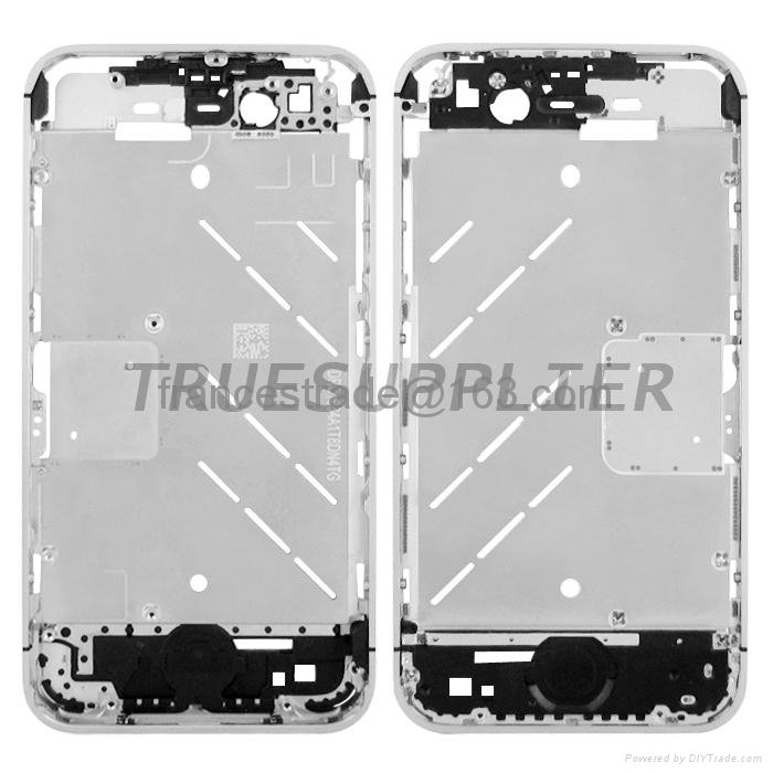 Diamond Middle Plate Housing Faceplates Silver for iphone 4  2