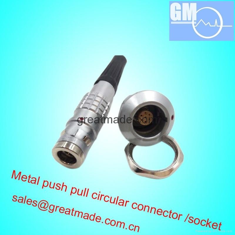 FGG/EGG 0K 7pin  Push-pull circular metal straight plug /fixed socket 