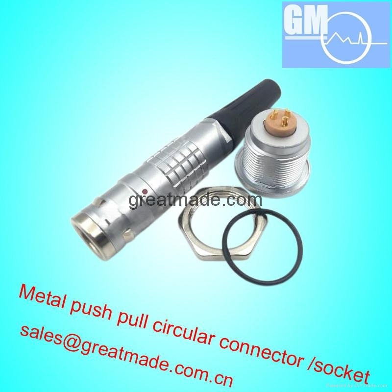FGG/EGG 2K3pin Push-pull circular metal straight plug/fixed socket 