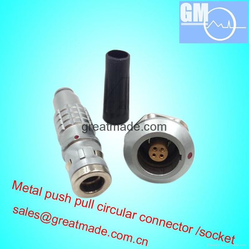 FGG/EGG 0K4pin Push-pull circular metal straight plug/fixed socket 