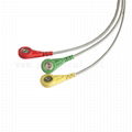 Compatible ECG leadwires cable 3-leads,IEC, Snap/Grabbe , for patient monitor,