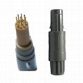 塑料连接器1P双定位PAG 1-10针14针40度推拉圆形直形插头，带螺母