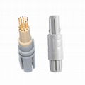 1P塑料连接器PAG 2-10针14针双定位60度推拉圆形直式插头，带螺母