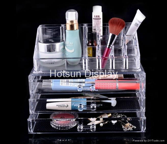 Acrylic Cosmetic Organizer Plastic makeup organizer With drawers 3