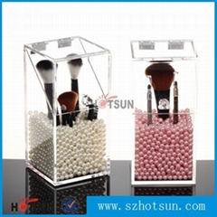 Clear acrylic cosmetic brush display storage box