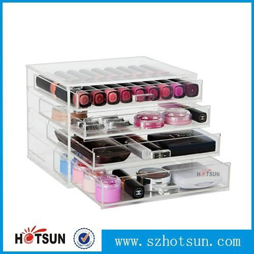 excellent quality 4 drawers clear acrylic makeup organizer