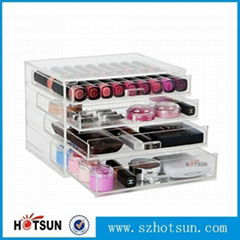 excellent quality 4 drawers clear acrylic makeup organizer