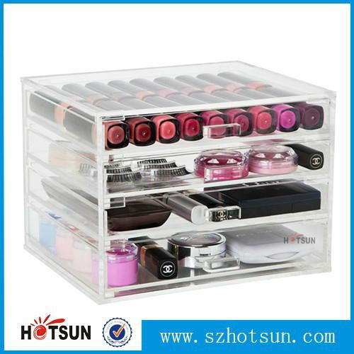 excellent quality 4 drawers clear acrylic makeup organizer 2