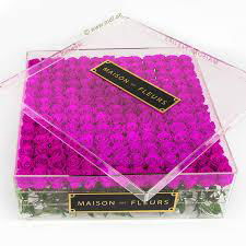 custom clear acrylic flower box, rose box with lid 2