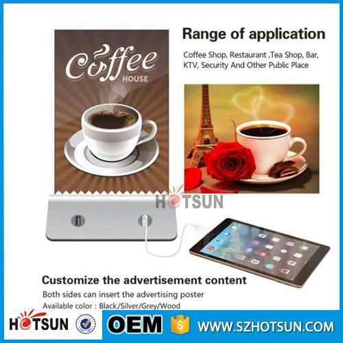 High capacity restaurant table 13000mah menu holder power bank 3