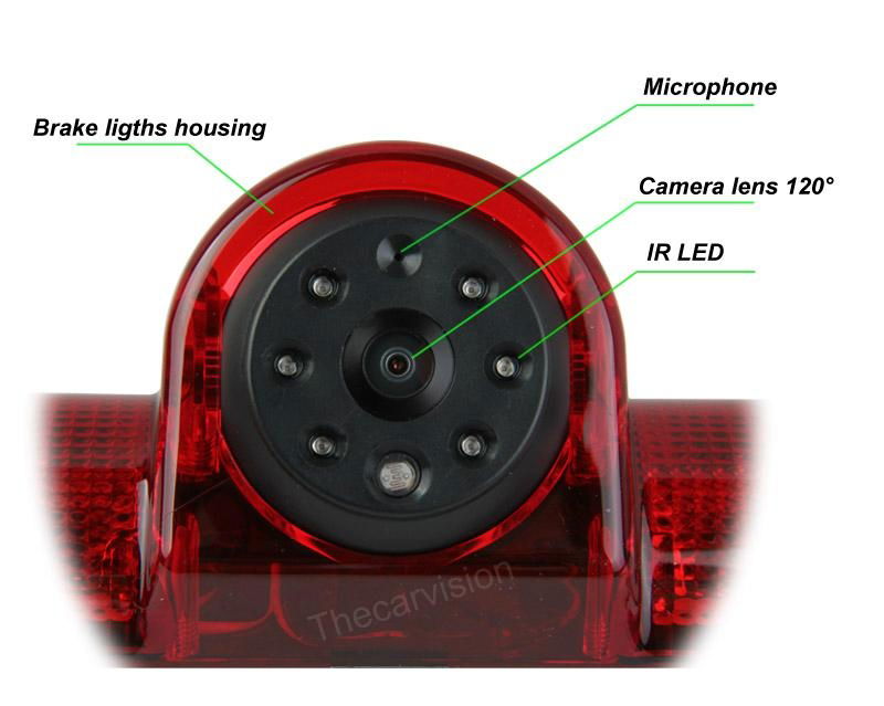 2015 New brake lights rear view backup Camera for Fiat Ducato Van 2006~2015 3