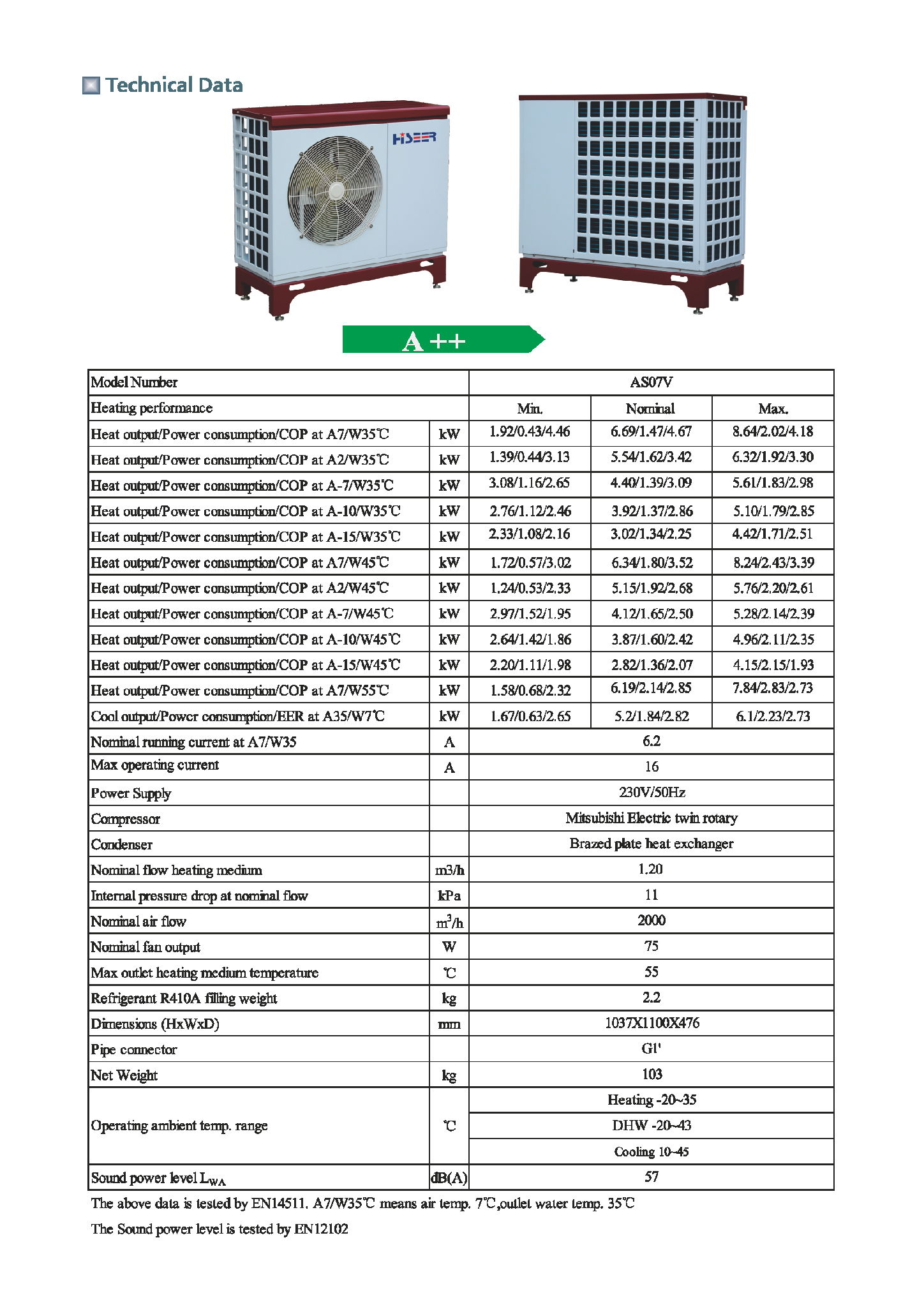 monoblock inverter heat pump 7KW AS07V-QPNHE 4