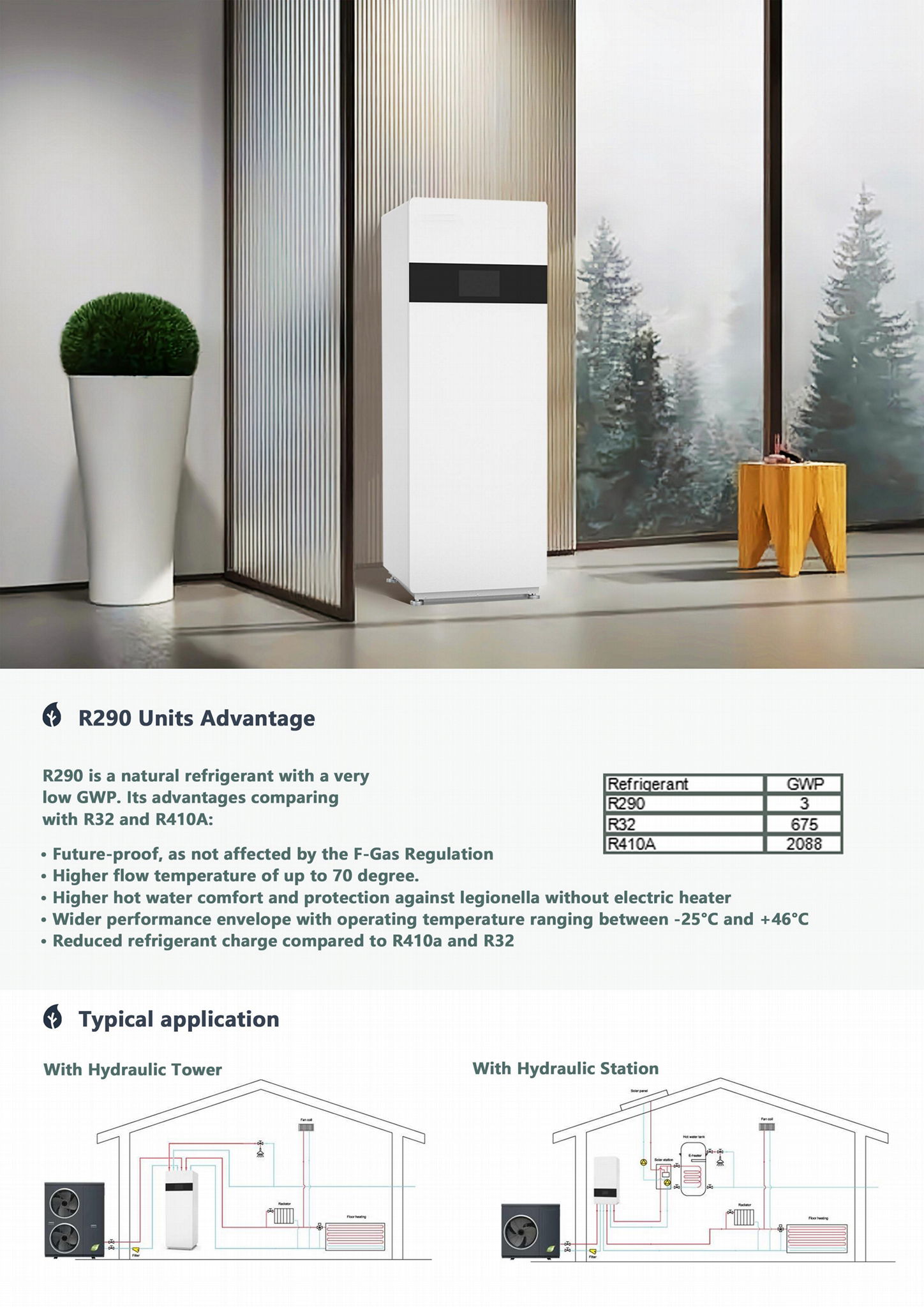 Keymark certified R290 10KW Air To Water Heat Pump HS10V 5