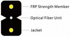 FTTH drop cable with FRP strength member
