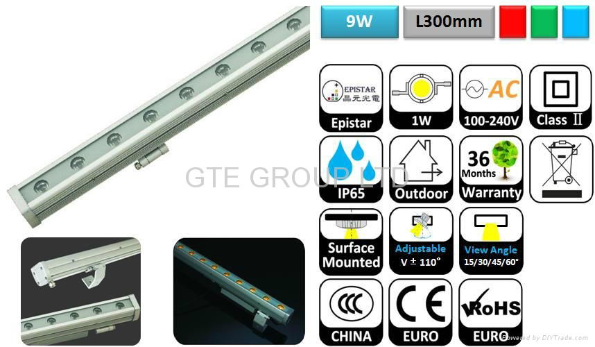 L300mm 9W LED Wall Washer Light