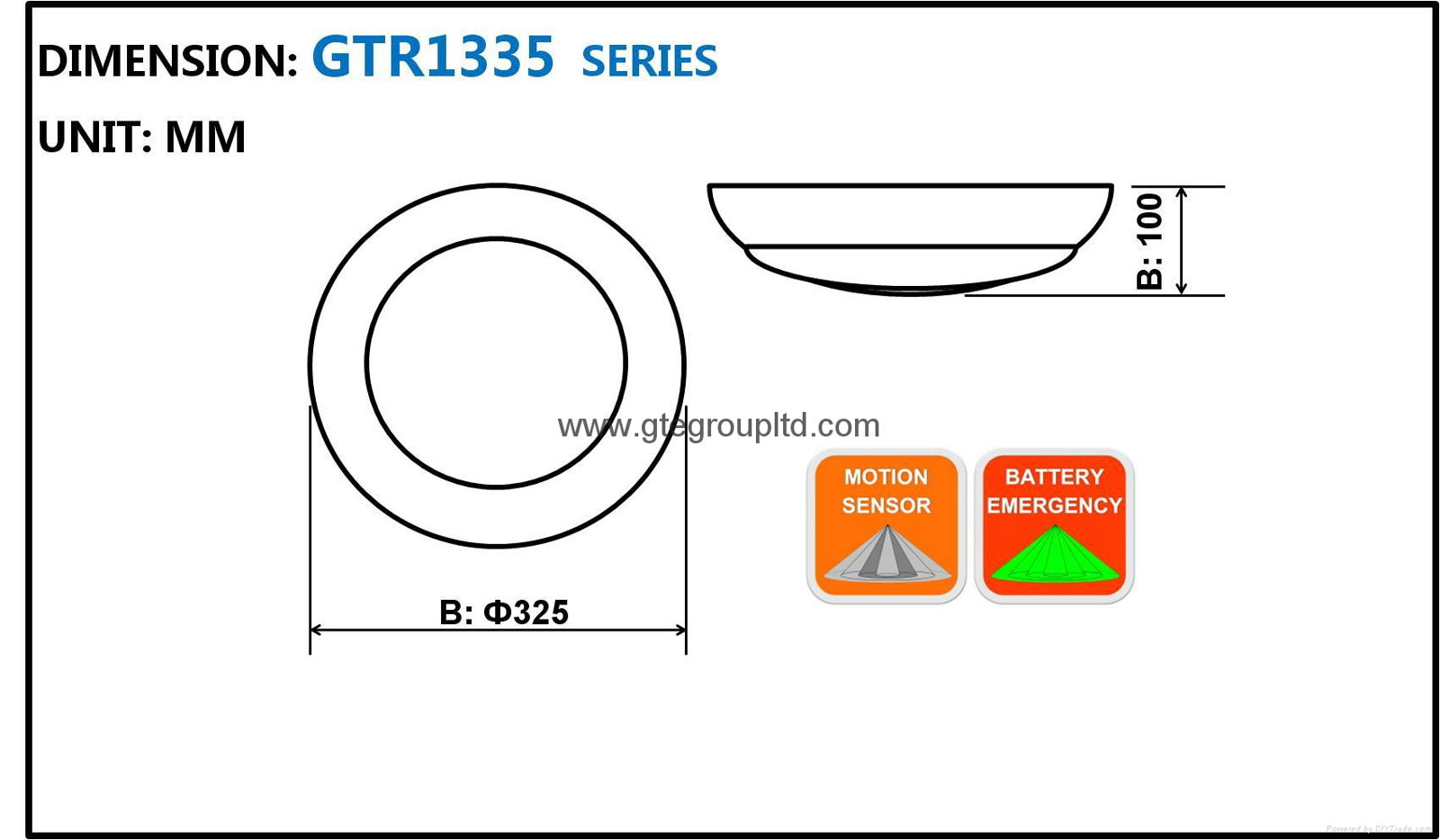  [IP54] 18W Bulkhead Light  [D325MM]  [Sensor/Emergency] 3