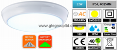 [IP54] 22W Bulkhead Light [D325MM] [Sensor/Emergency]