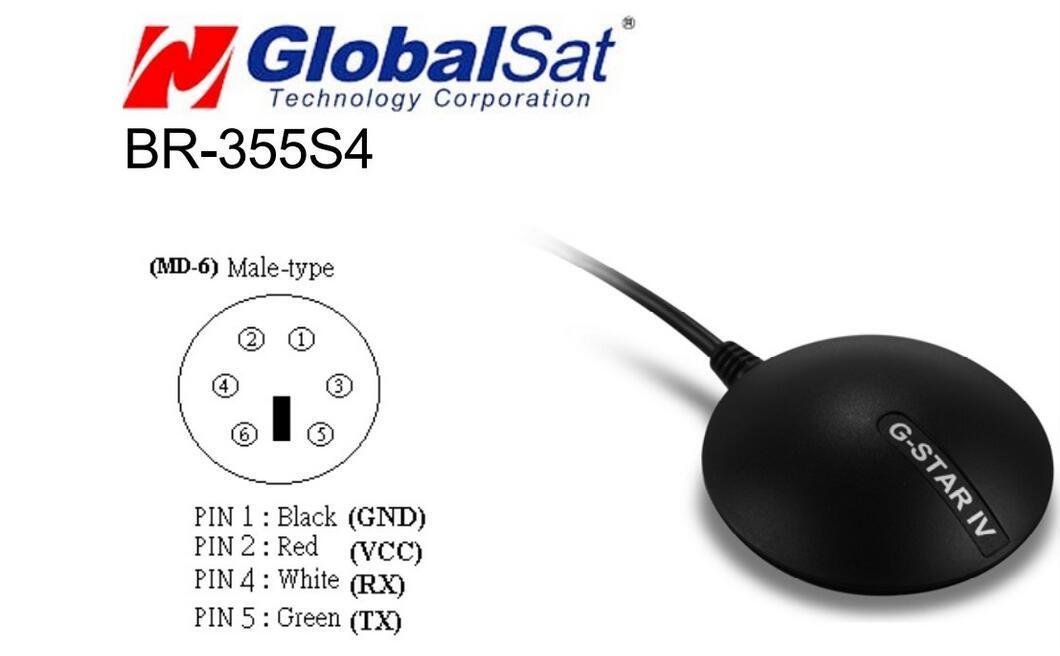 GlobalSat GPS Receiver with PS2 Br-355S4 Br355S4 BR-355N5 