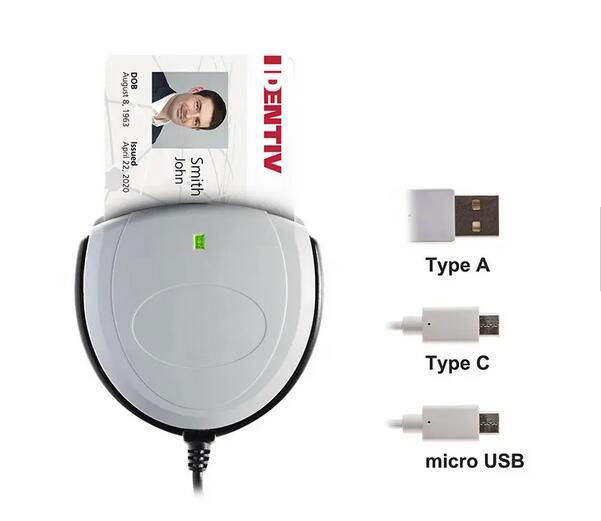 IDENTIV SCM Microsystems SCR3310v2.0 USB Common Access CAC Smart Card Reader 4