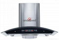 Curved tempered glass Range Hood