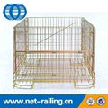 China collapsible metal wire mesh container with wheels 3