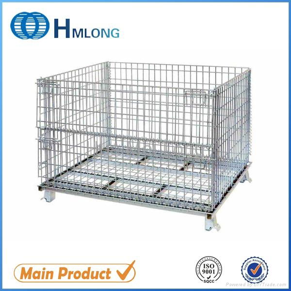 Industrial heavy duty storage welded wire mesh container