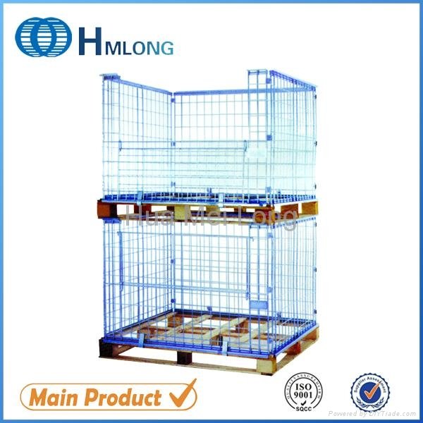 Euro foldable stackable storage metal wire mesh pallet cage