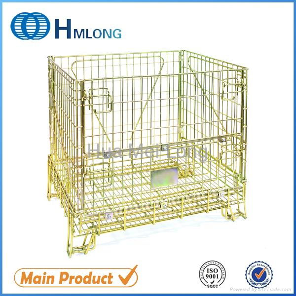 Industrial stackable galvanized folding steel storage containers