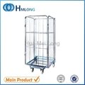 4 sided insulated galvanized stackable folding roll container