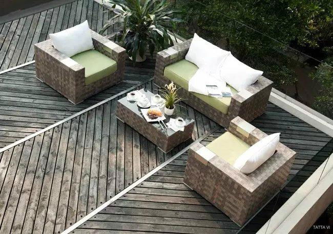 new style outdoor rattan sofa with 3pcs