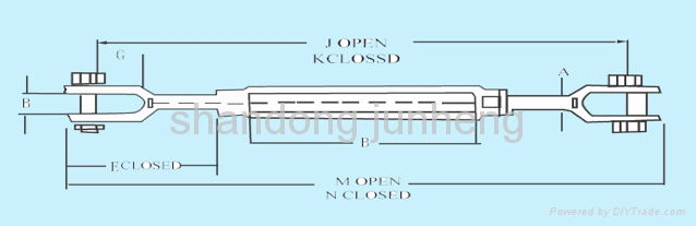 stainless steel cast Jaw-Jaw turnbuckles US drop-forged type 2