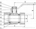 2-pc brass ball valve reduced port 2