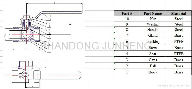 3-WAY BALL VALVE L PORT 2