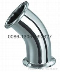 stainless steel sanitary  clamp 45°short elbow 