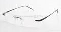 professional manufacturer high quality rimless titanium optical frame eyeglass  5