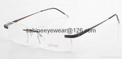 professional manufacturer high quality rimless titanium optical frame eyeglass 