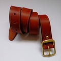 High Quality Leather Belt w/Heavy Bronze Buckle