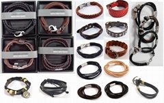 Men's Fashion Leather Bracelets Wristlets High Quality 