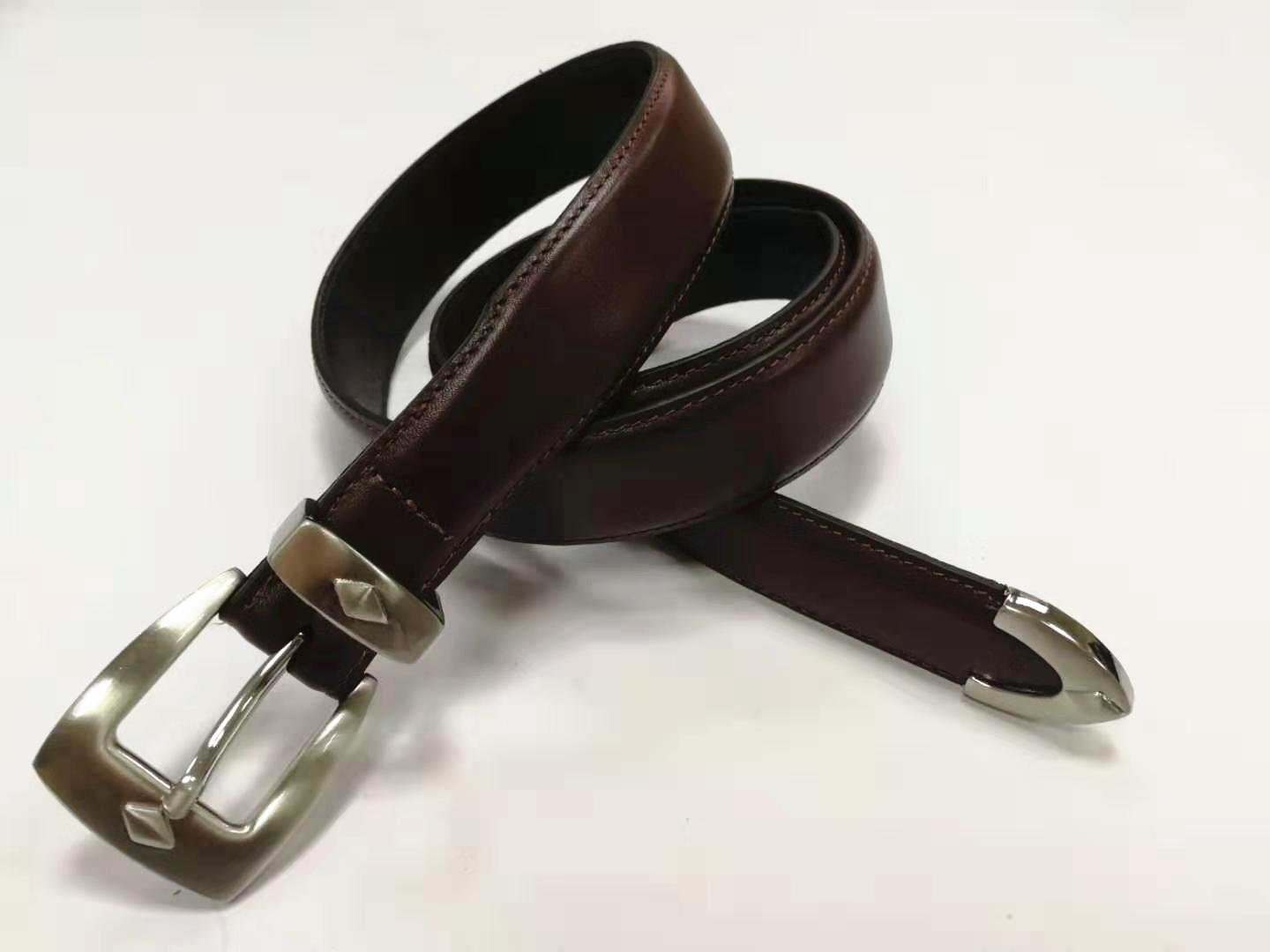 Fashion Men's Golf Leather Belt Dress Belt Three Buckle Sets 