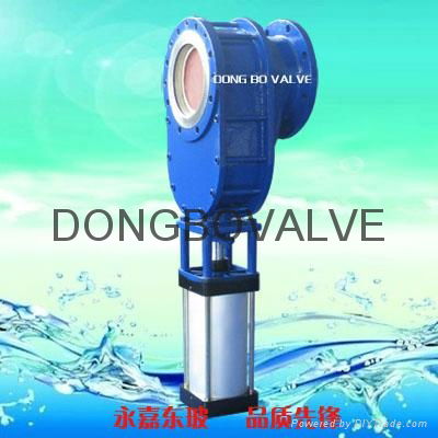 Pneumatic ceramic feed valve/double ram charging valve