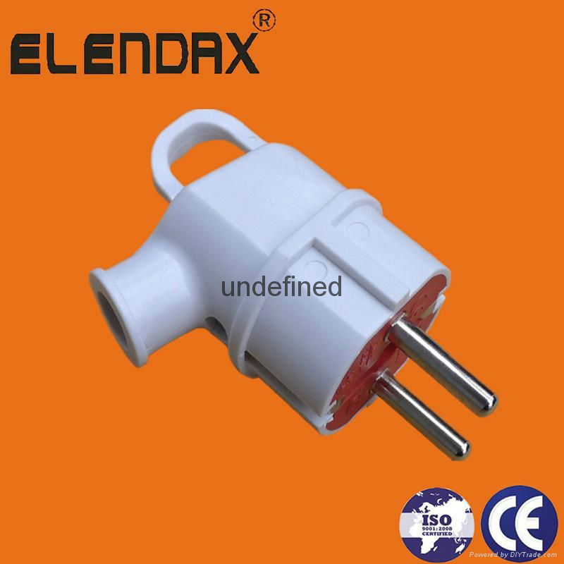 German standard 2 round pin electrical plugs with grounding P8055 ELENDAX (China