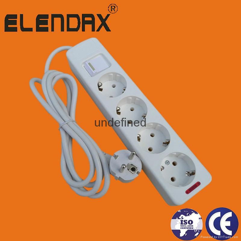 4-way extension power cords with earth and main switch 3