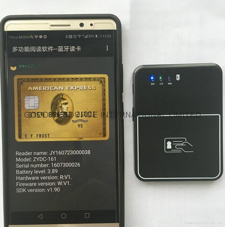 HF 13.56MHZ Bluetooth RFID contactless and magnetic contact card NFC reader  3