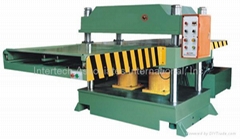 Downward hydraulic pressure powered cutting machine