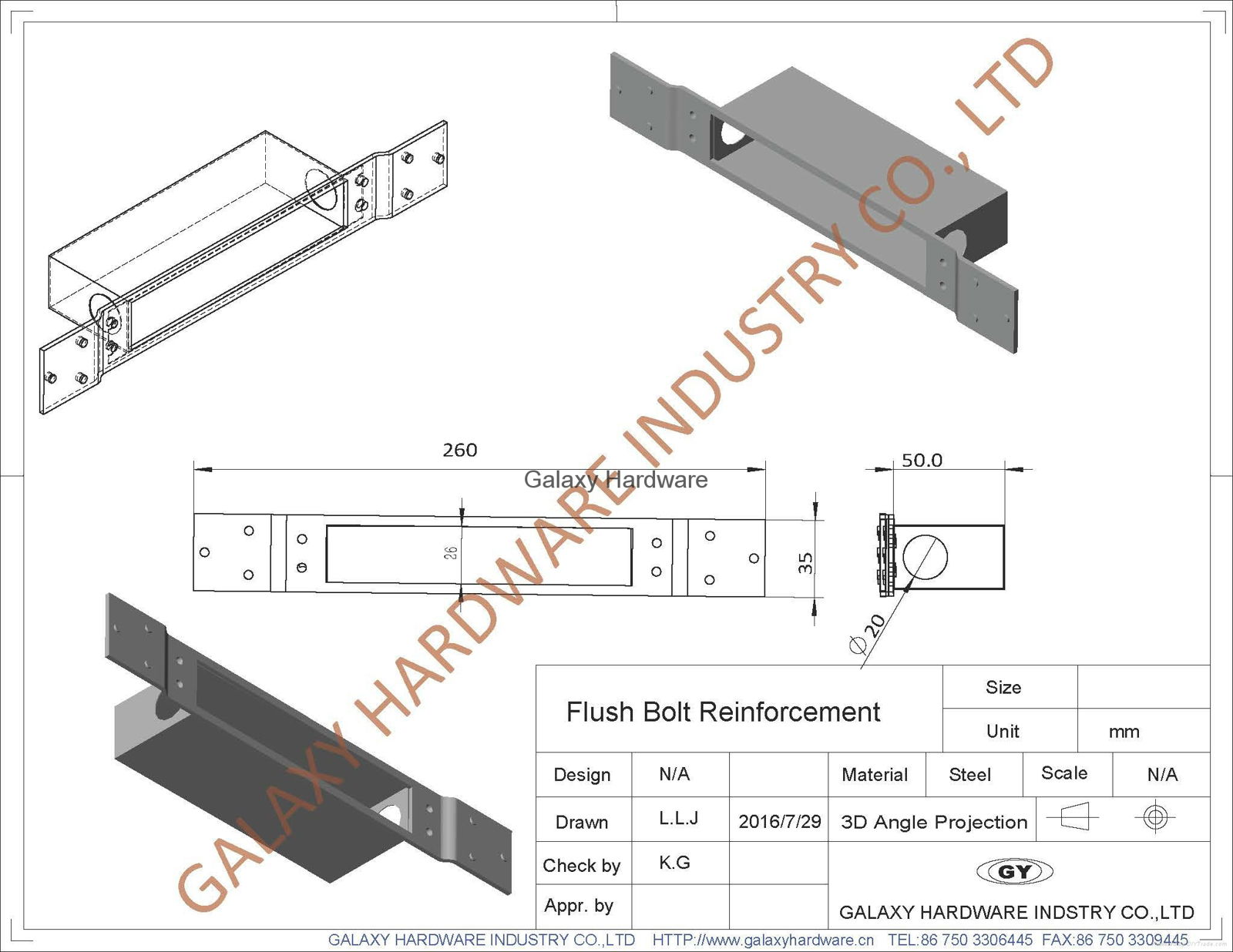 Reinforcement Plates for ANSI Hinges, EN Hinges, ANSI Mortise Locks, EN Mortise  4