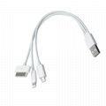 3IN 1 USB  CABLE  Charger Cable 8PIN /30PIN /Micro USB for iPhone3、3GS/4/5/6 Sam 5