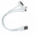 3IN 1 USB  CABLE  Charger Cable 8PIN /30PIN /Micro USB for iPhone3、3GS/4/5/6 Sam 6