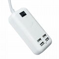 15W Four USB Ports US Plug Power Adapter Charger Cell Phones & Tablet PC (White) 1