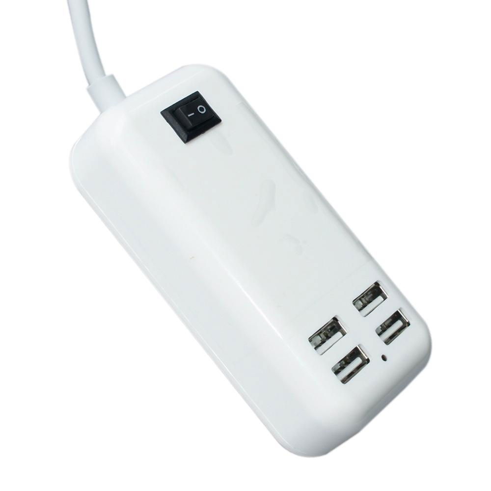 15W Four USB Ports US Plug Power Adapter Charger Cell Phones & Tablet PC (White) 2