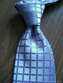 Blue Grid Polyester Neck tie(6820)